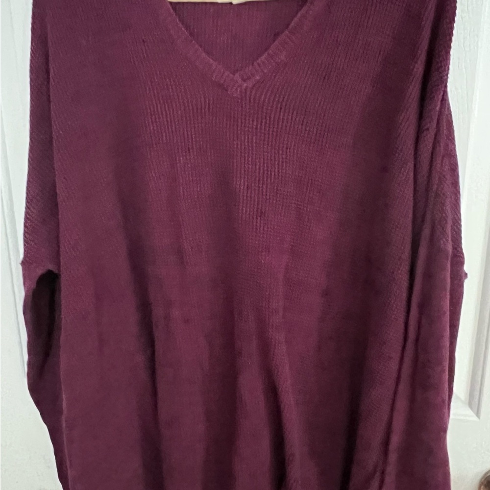 Sonoma women’s V-Neck Sweater - Rich wine color